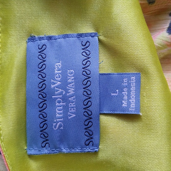 SIMPLY VERA BY VERA WANG SIZE LARGE MULTICOLOR SHEER TOP LINED ABSTRACT LEOPARD - Picture 5 of 5